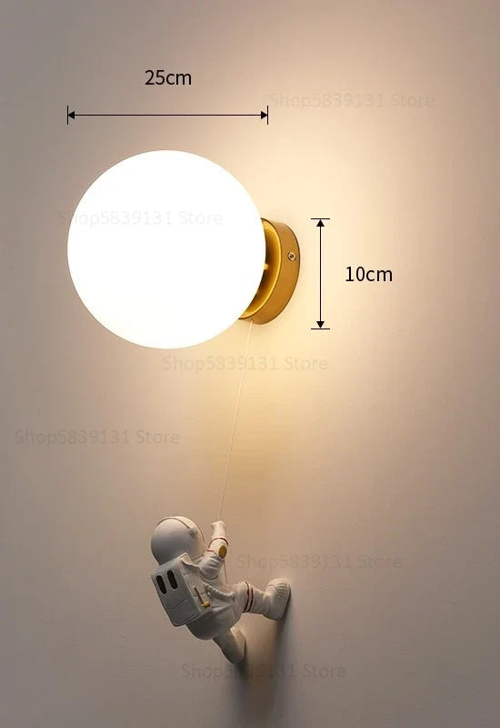 applique murale astronaute moderne pour chevet d'enfant décoration étoile lune