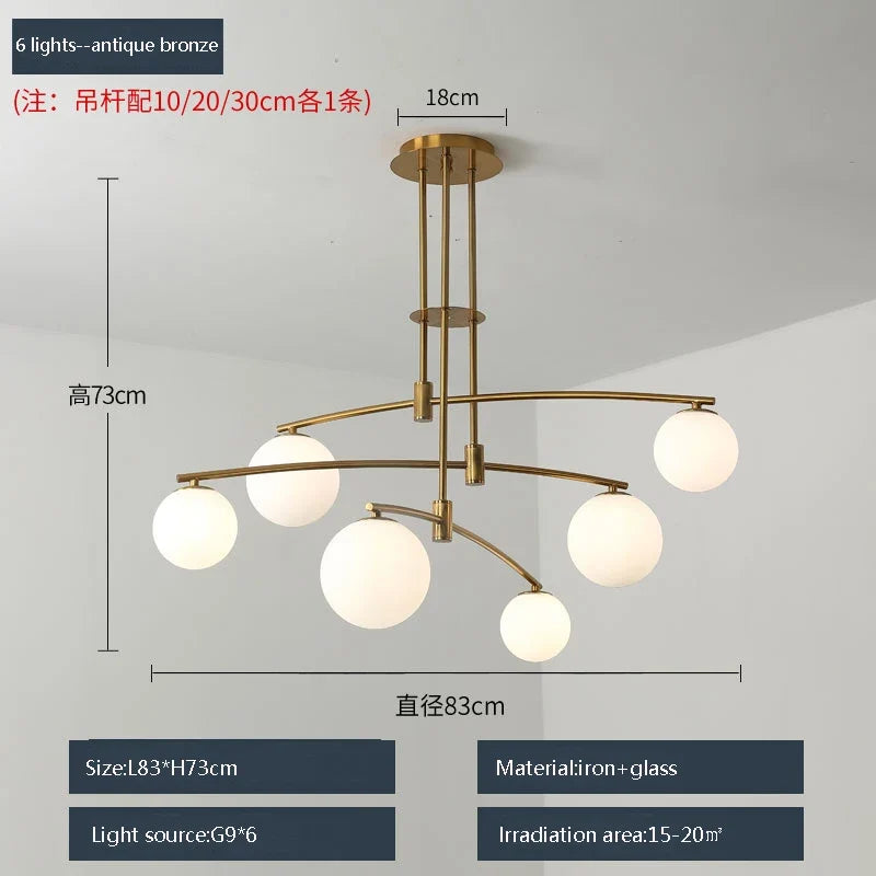 suspension moderne en métal et verre pour intérieur