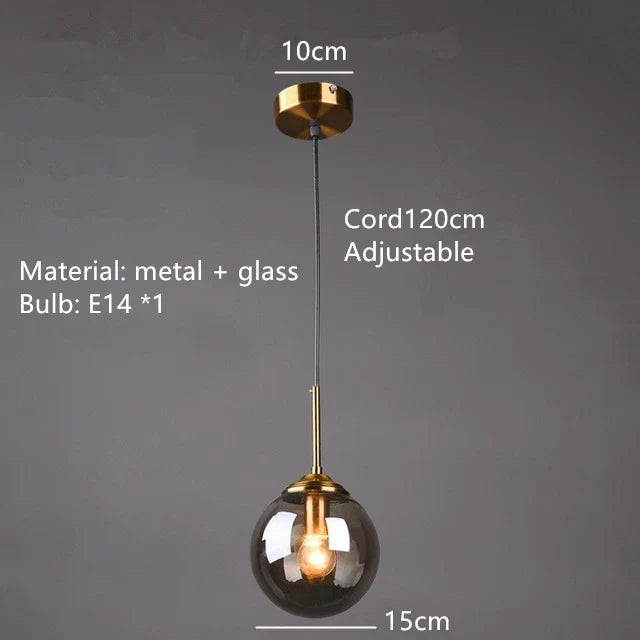 lustre industriel en verre ambré design nordique métal pour foyer et restaurant