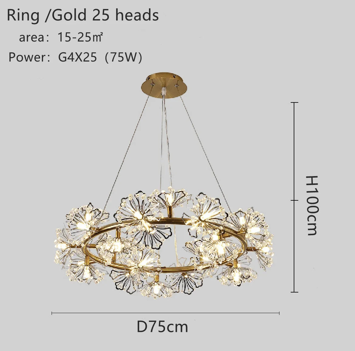 lustre moderne luxe en led pour éclairage intérieur