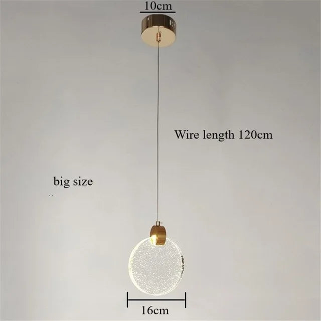 suspension en cristal moderne créative avec éclairage led