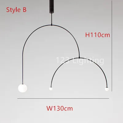suspension moderne en métal noir pour intérieur contemporain