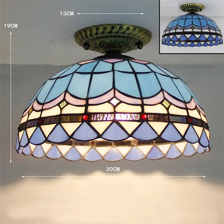 Plafonnier Led en verre créatif moderne avec ampoule 7W E27