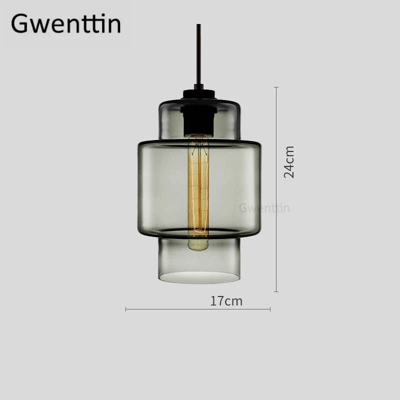 suspension moderne en verre teinté pour décoration intérieure