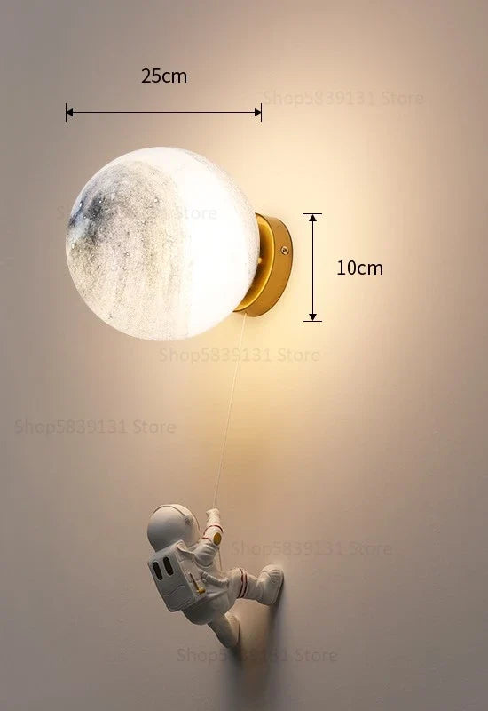 applique murale astronaute moderne pour chevet d'enfant décoration étoile lune