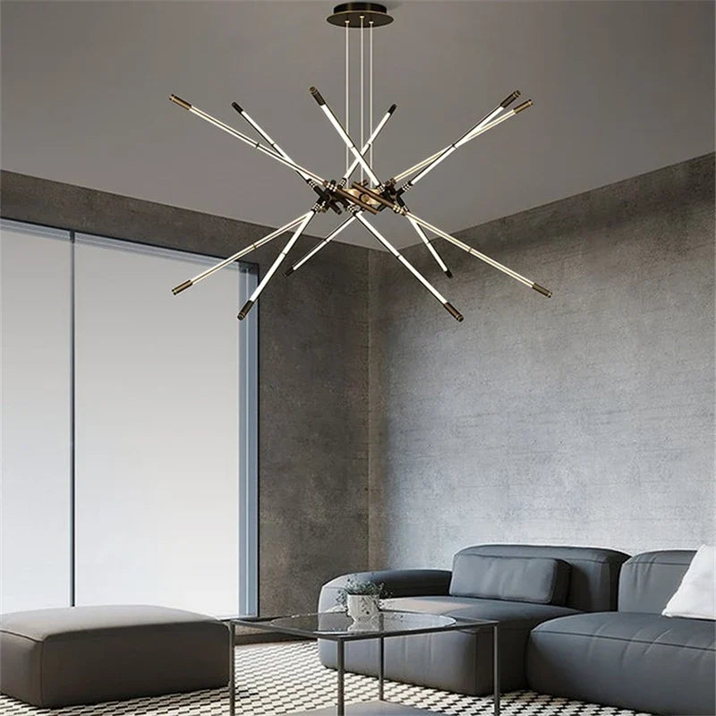 lustre moderne simple en cuivre de luxe suspendu