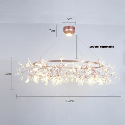 suspension led art déco en acier inoxydable et acrylique