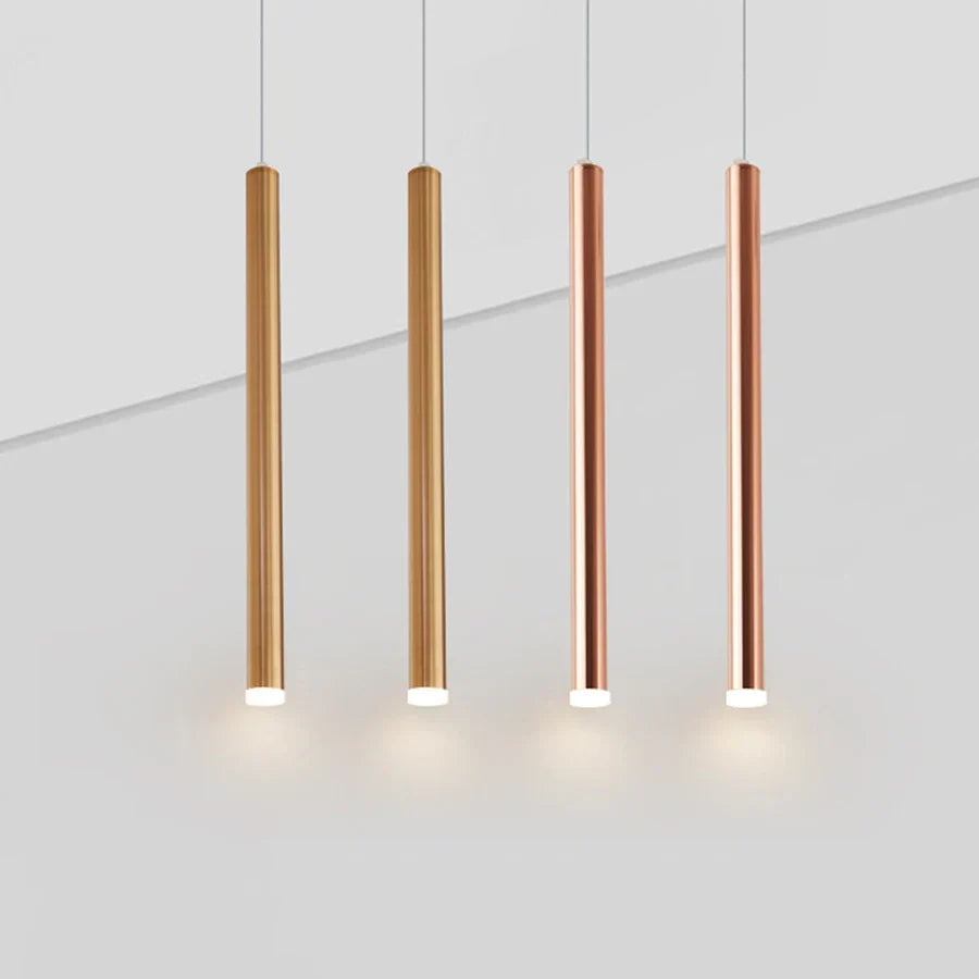 Cylindre Long Tube suspension LED lumières magasin Bar comptoir île suspension lampe fond salle à manger restaurant suspension lumière