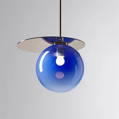 Design UFO Suspension Lumière Ronde Fer Danemark Boule De Verre Coloré LED Suspension Luminaire Maison Cuisine Suspension