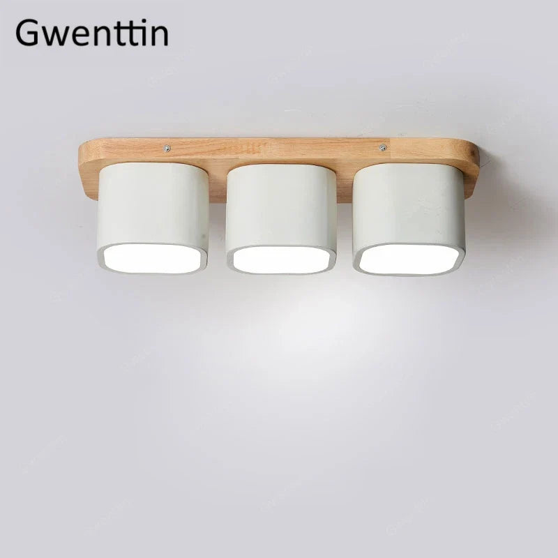 plafonnier moderne en bois et fer design nordique pour intérieur décoratif