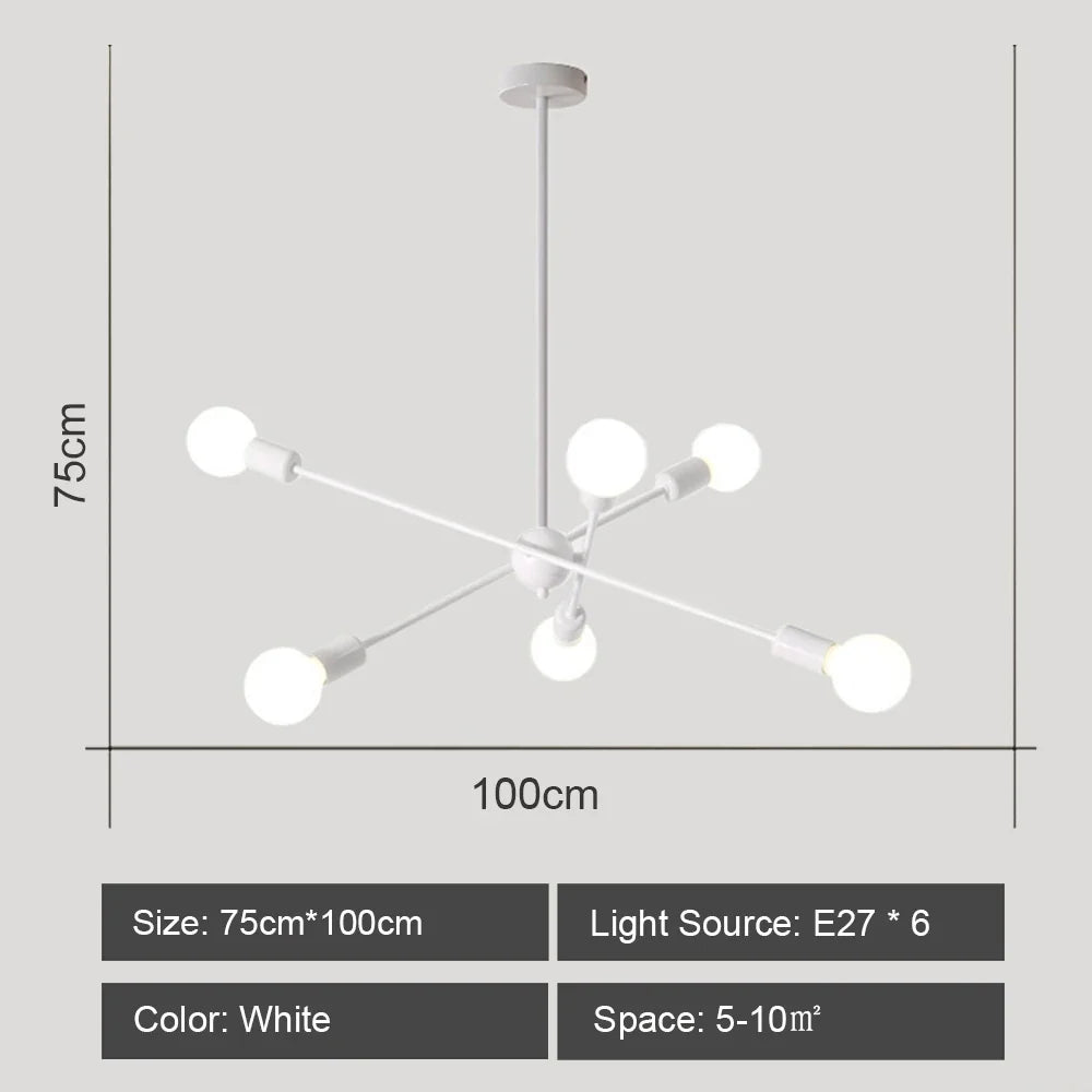 lustre moderne à leds style industriel spoutnik créatif éclairage maison