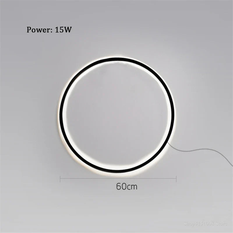 applique murale à led en forme d'anneau pour décoration moderne