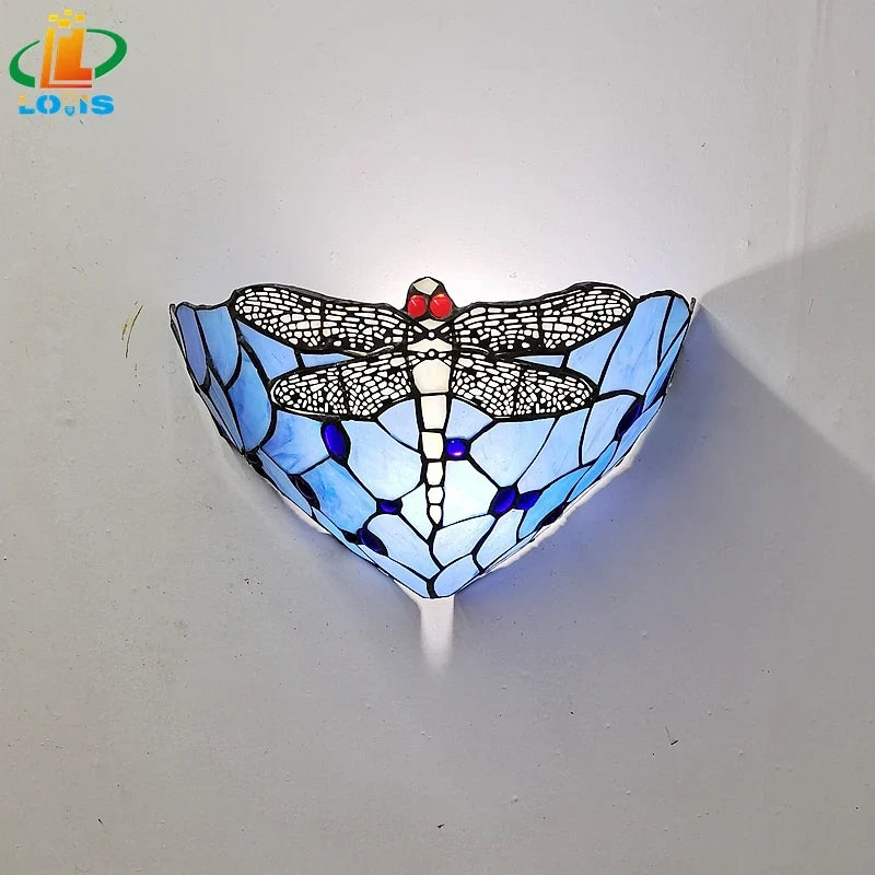 applique murale en verre libellule style tiffany pour décoration intérieure
