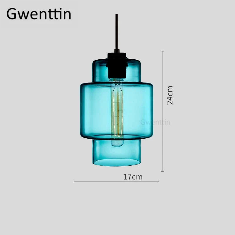 suspension moderne en verre teinté pour décoration intérieure