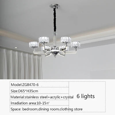 lustre en cristal moderne luxe pour décoration intérieure élégante