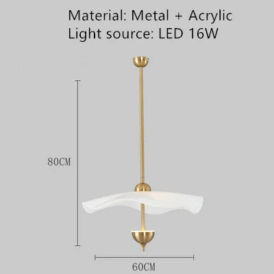 lustre led nordique en métal doré et acrylique décoratif pour intérieur