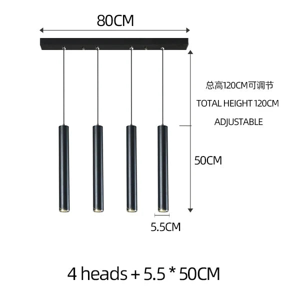 lampe cylindrique moderne nordique pour restaurant à LED