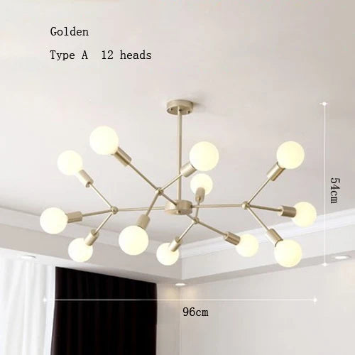 lustre moderne à plusieurs têtes pour intérieur créatif