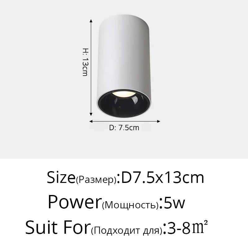 projecteur led rond carré surface montée angle réglable