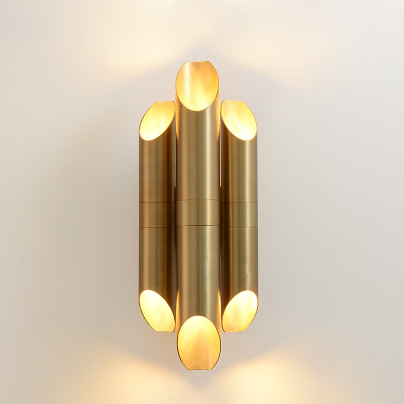 Applique murale moderne LED en tube doré Corden