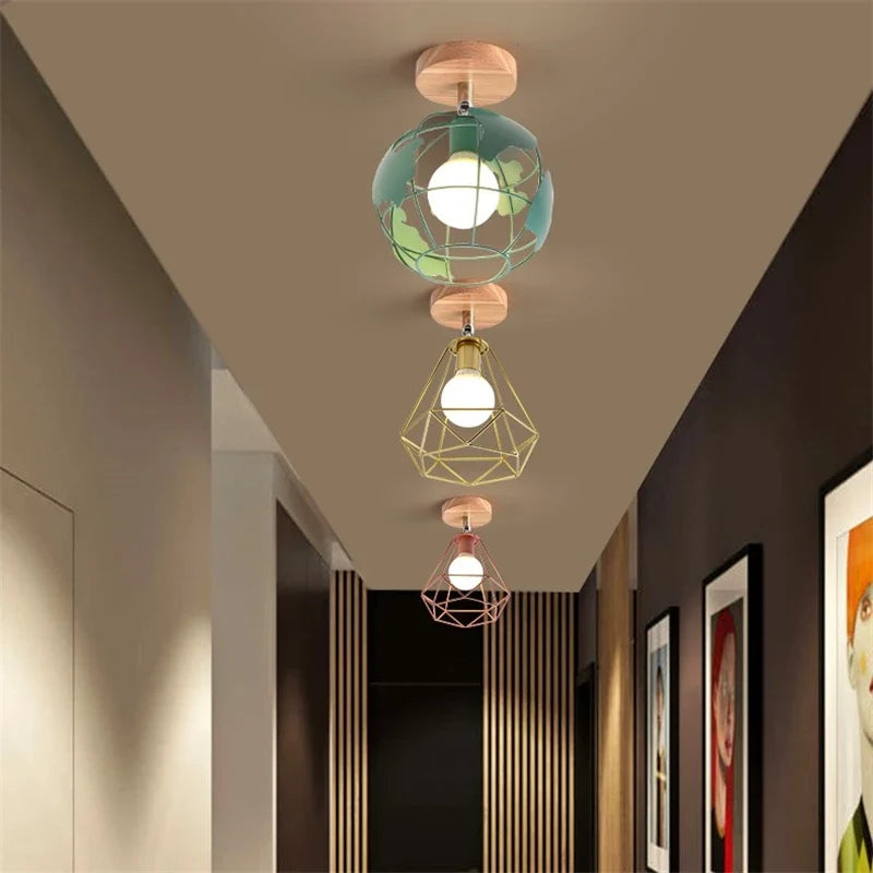 plafonnier led nordique moderne simple en fer triangle