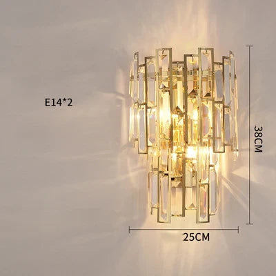 lustre design led moderne en cristal argenté et doré suspendu