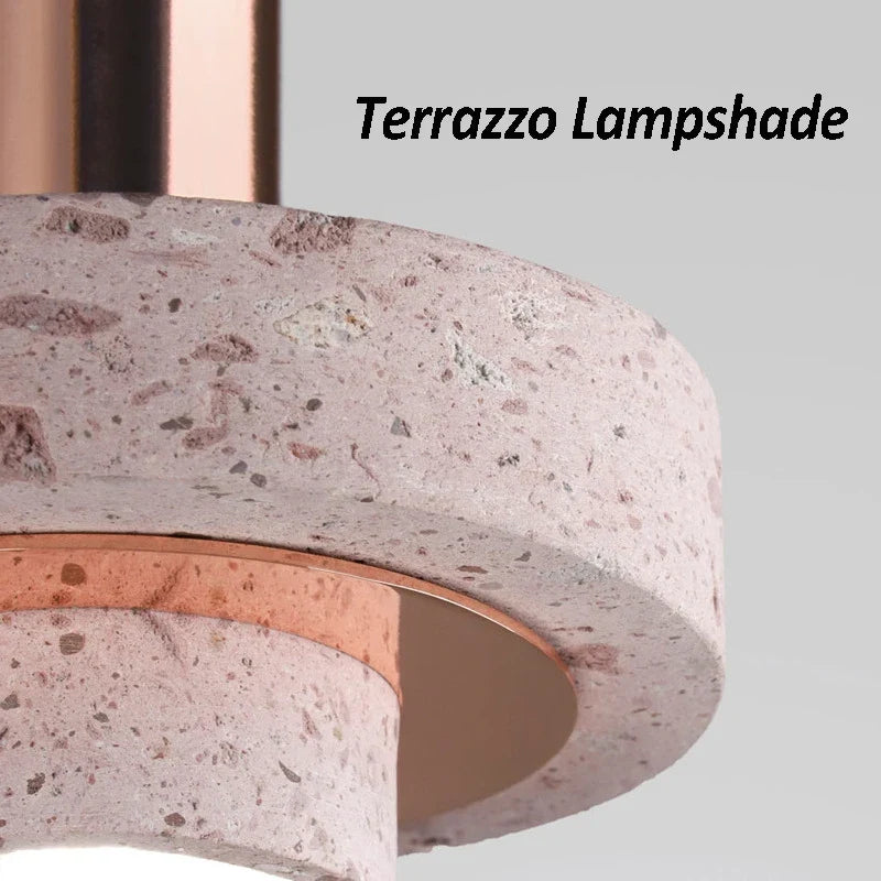 suspension led terrazzo nordique en aluminium pour hôtel bar