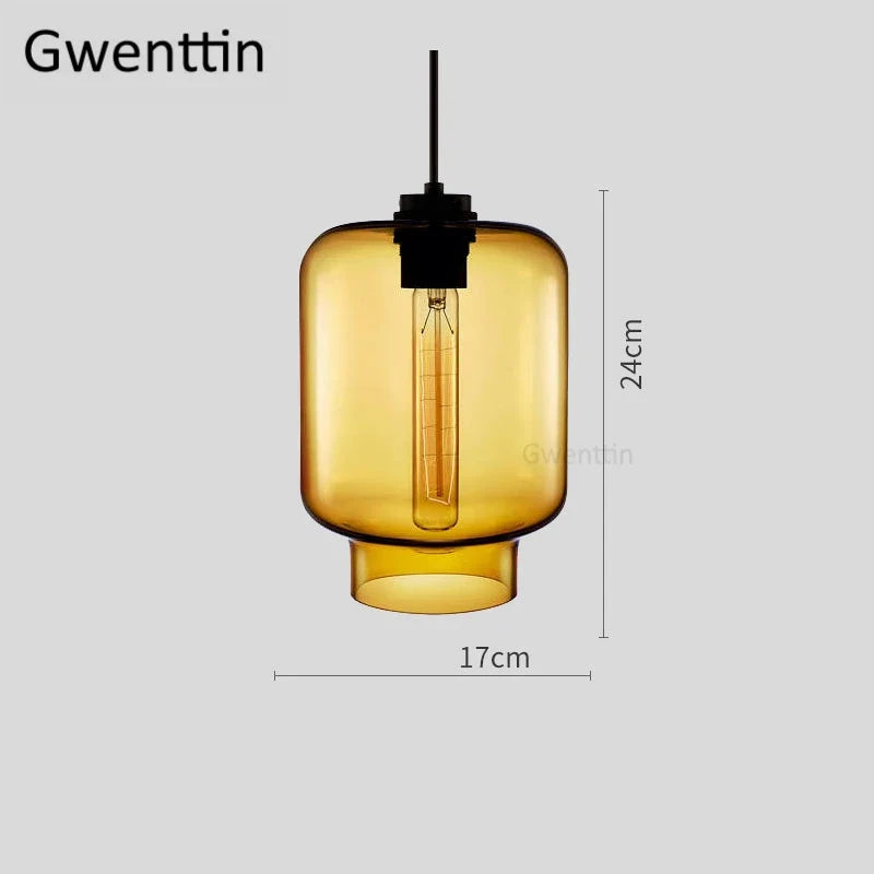 suspension moderne en verre teinté pour décoration intérieure