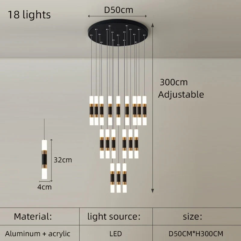 lustre à led en acrylique moderne pour espaces créatifs