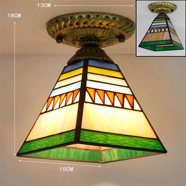 Plafonnier Led en verre créatif moderne avec ampoule 7W E27