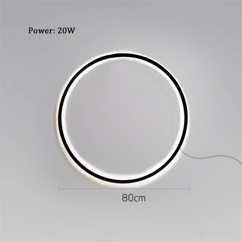 applique murale à led en forme d'anneau pour décoration moderne