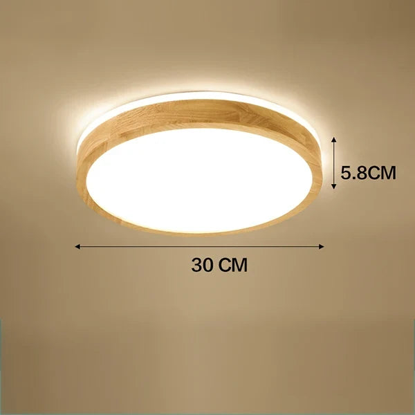 plafonnier led ultra-fin japonais bois massif design moderne 2021