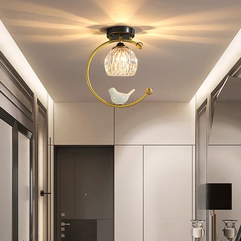 plafonnier led nordique simple en cristal éclairage moderne décoratif