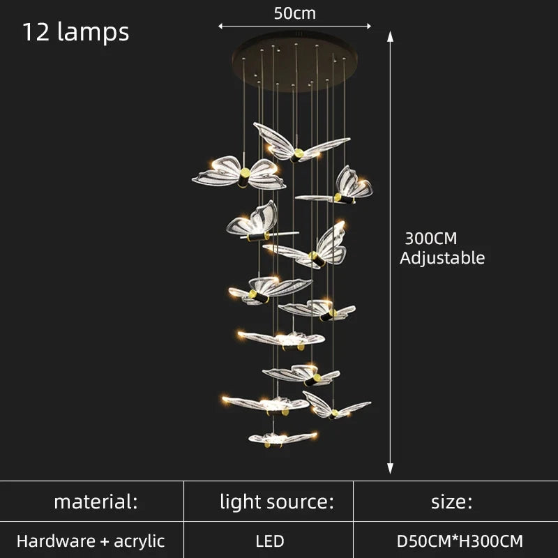lustre moderne design papillon pour intérieur élégant et chaleureux