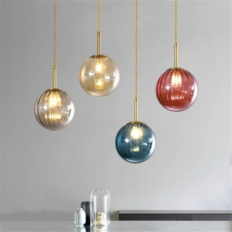 Suspension LED en verre design moderne simpliste — Azalée