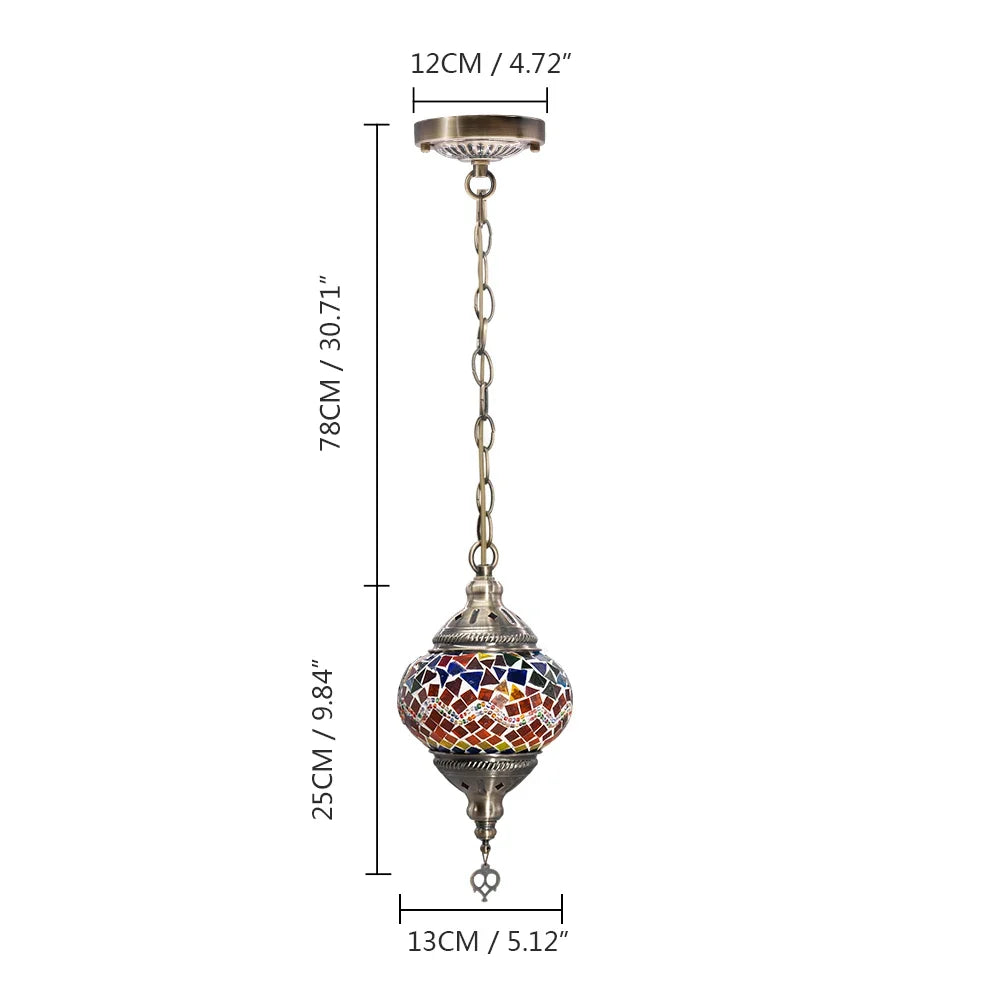 suspension turque en verre mosaïque artisanale décoration méditerranéenne