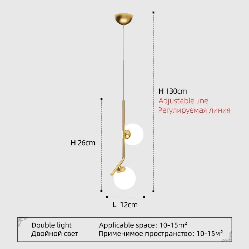 suspension moderne à bulles design créatif en verre pour décoration élégante