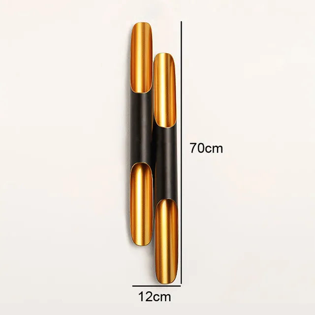 Nouvelle réplique ravissante applique murale Coltrane LED aile de tuyau en aluminium 2 lumières noir doré E27 applique murale