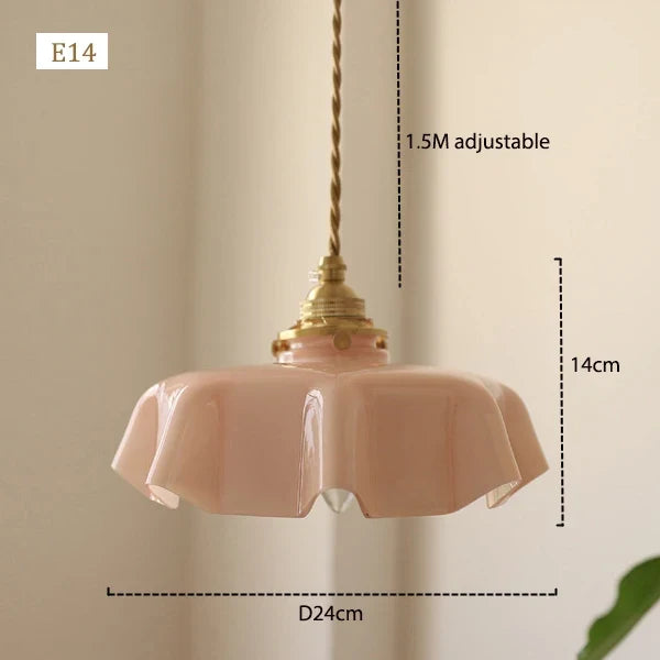Suspension fleur en verre coloré