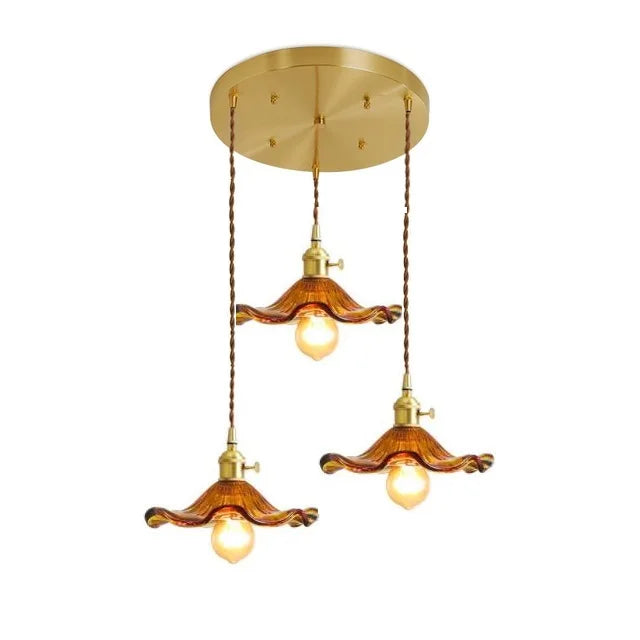 Suspension design Style nordique Simple à LED fleurs en verre