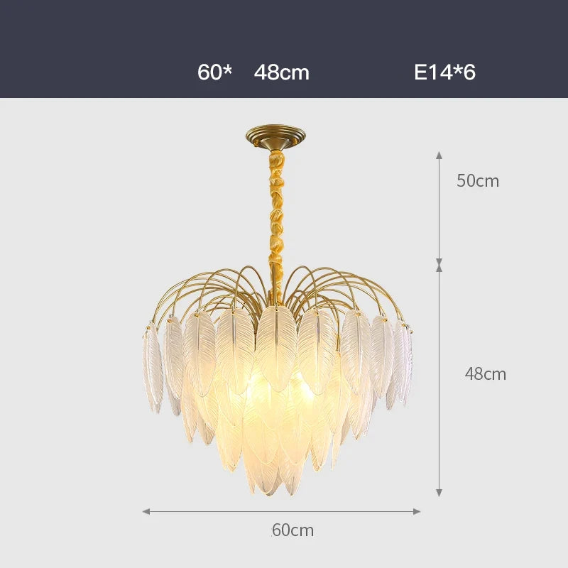 LED moderne verre blanc plume d'oie or argent Lustre éclairage Lustre lampes suspendues Suspension Luminaire Lampen pour Foyer