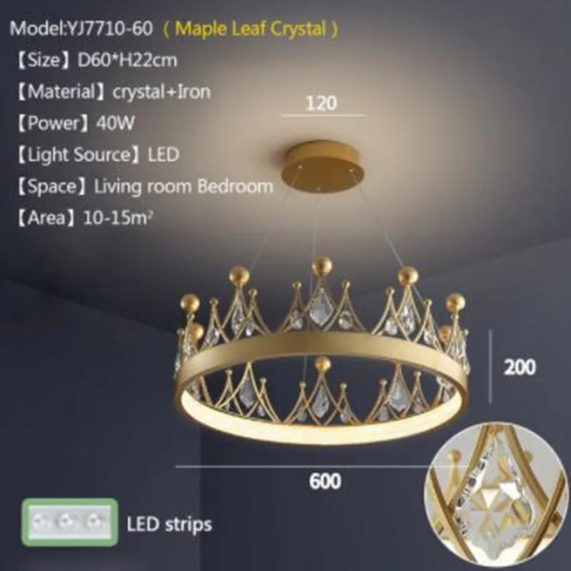 lustre moderne en cristal design nordique pour éclairage intérieur