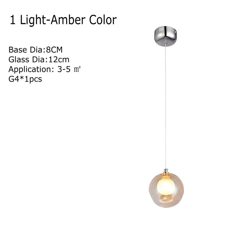 lustre en verre soufflé led créatif pour chambre d'enfants