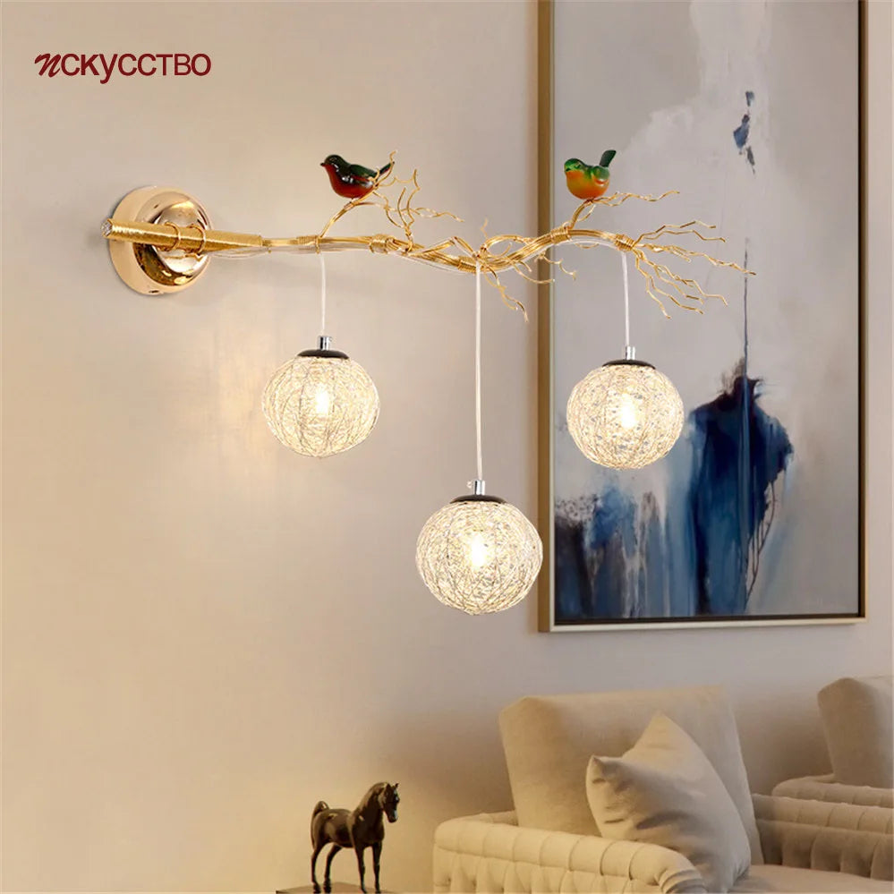 applique murale art déco en aluminium pour éclairage romantique
