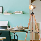 lampadaire nordique en bois massif avec éclairage led moderne