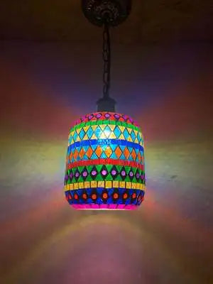 suspension LED en mosaïque turque style bohémien rétro vintage