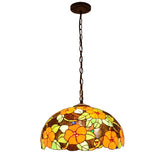 lustre en verre floral style tiffany pour restaurant et bar