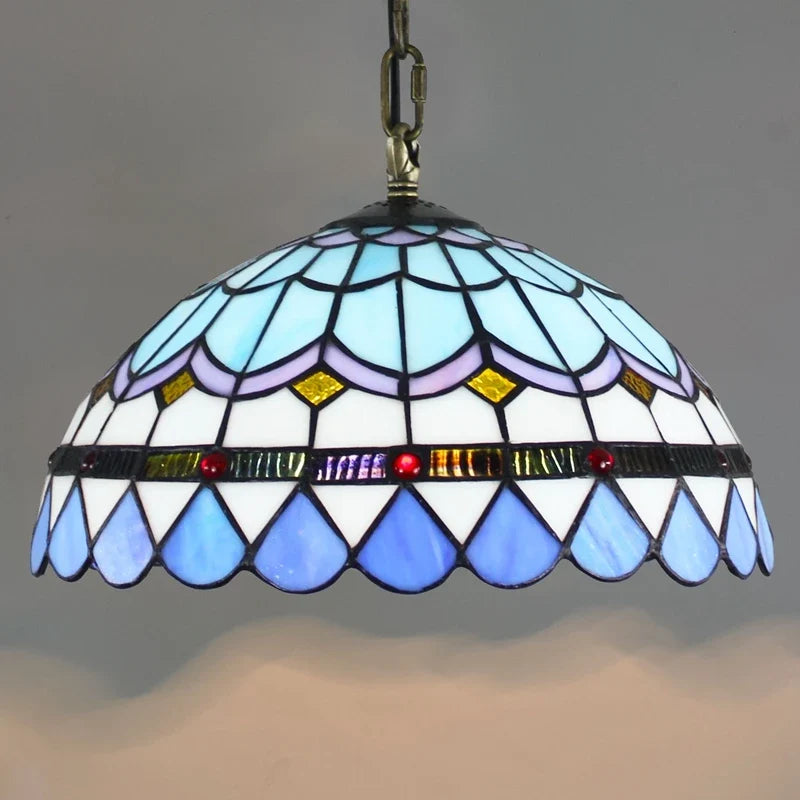Bohême rétro européen coloré Tiffany verre lustre lustre Bar Restaurant créatif Rural porche méditerranéen lustre