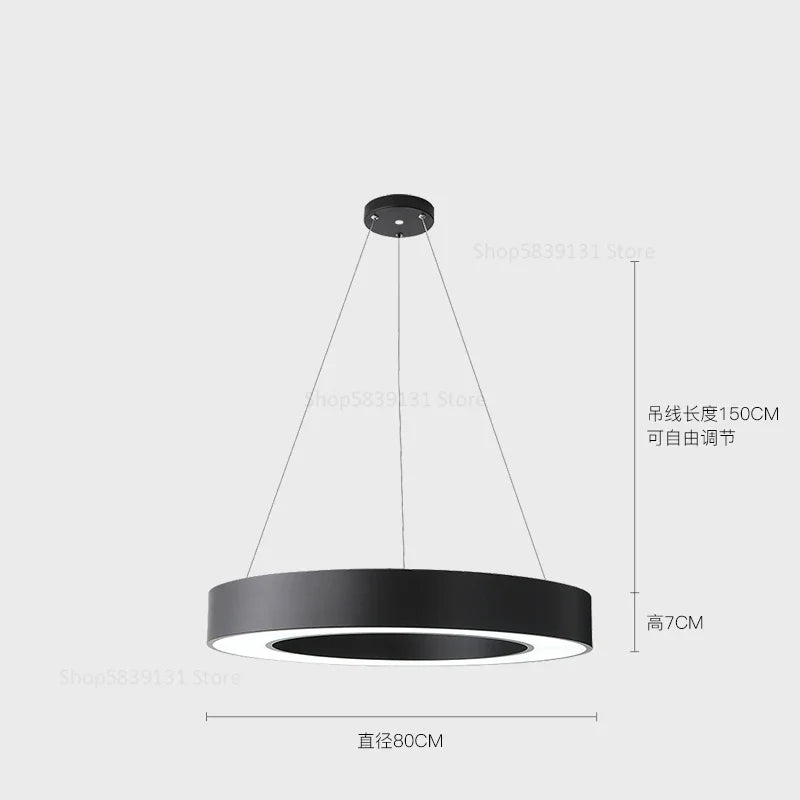 suspension lumière led en métal minimaliste suspendue