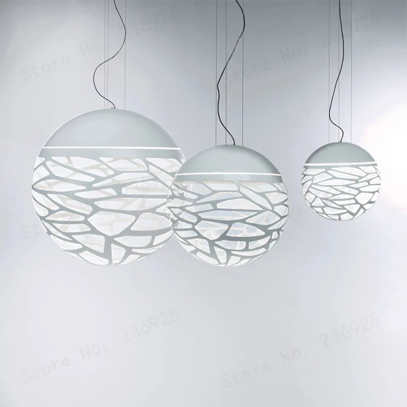 suspension led modernes avec abat-jour creux puzzles